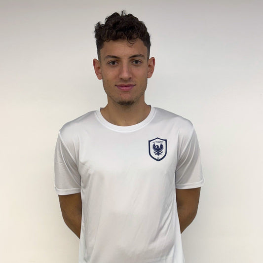 T-shirt Bianca con loghi Blu